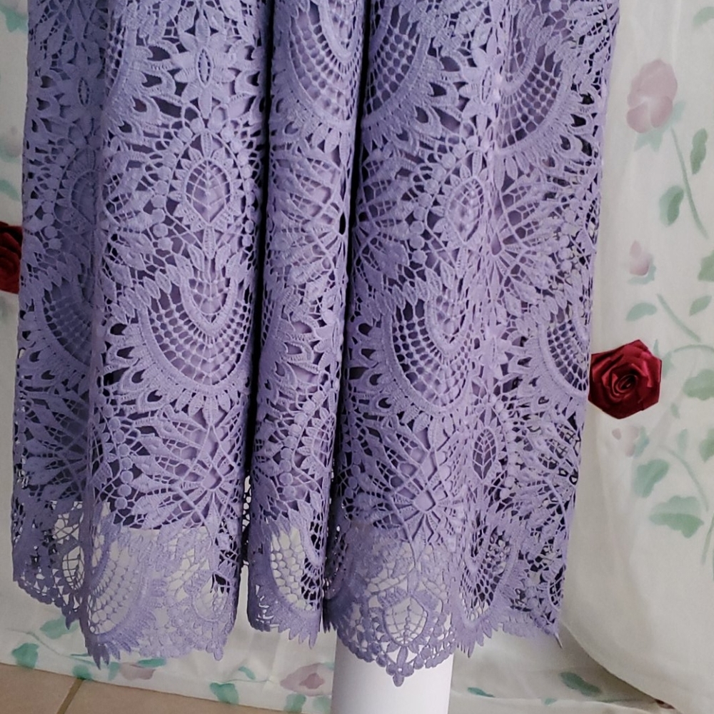 Gianni Bini Lavender Lace Midi Dress - Picture 3 of 9